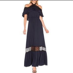Alice + Olivia Mitsy Black & Navy Lace Dress
